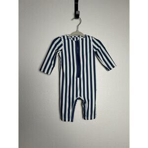 Baby Mori Navy Stripe One-Piece Rashguard Beach Summer Size 0-3 Months